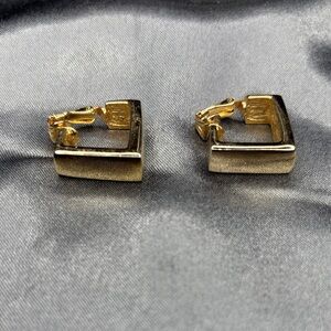 Kenneth Jay Lane Gold Square Hoop Earrings